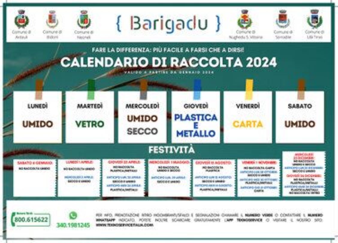 Calendario raccolta Rifiuti 2023